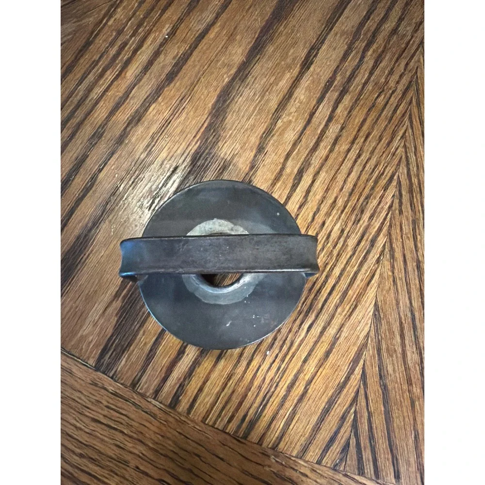Vintage Tin Donut Cutter Round Metal Pastry Biscuit Tool with Handle Farmhouse